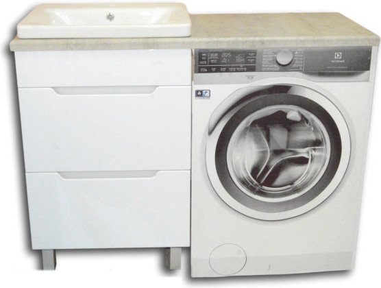 Изображение товара Тумба с умывальником Гамма Р23оФ8-У55 Софт-13055 со столешницей (бетон серый, правый)