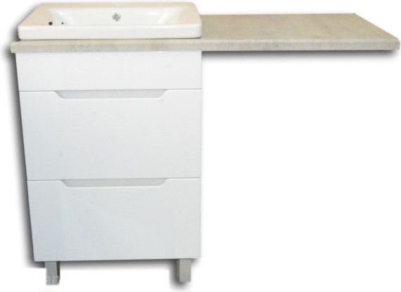 Изображение товара Тумба с умывальником Гамма Р23оФ8-У55 Софт-13055 со столешницей (бетон серый, правый)