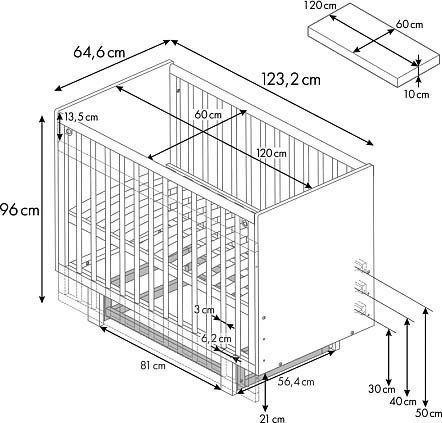 Изображение товара Детская кроватка Polini Kids Simple 342 с маятником / 0003168-04 (белый)