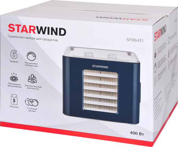 Изображение товара Сушилка для овощей и фруктов StarWind SFD6431 (синий)