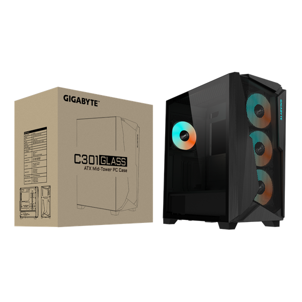 Изображение товара Корпус для компьютера Gigabyte C301G / 28300-GC301B-1CKR (черный, без БП)