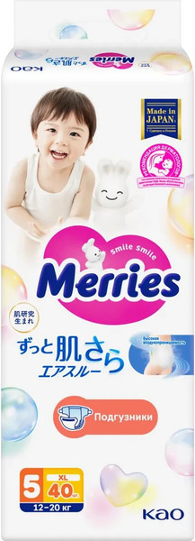 Изображение товара Подгузники детские Merries XL (40шт)