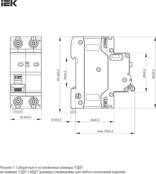 Изображение товара Устройство защиты от дугового пробоя IEK 1P+N C 40A / KA-DP11-1-040-C
