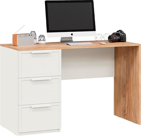 Изображение товара Письменный стол ТриЯ Стелла тип 1 (белый холст/белый жемчуг/яблоня беллуно)