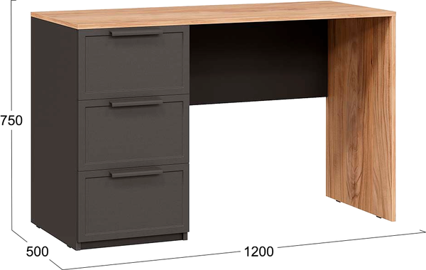 Изображение товара Письменный стол ТриЯ Стелла тип 1 (серый вулкан/фон серый/яблоня беллуно)