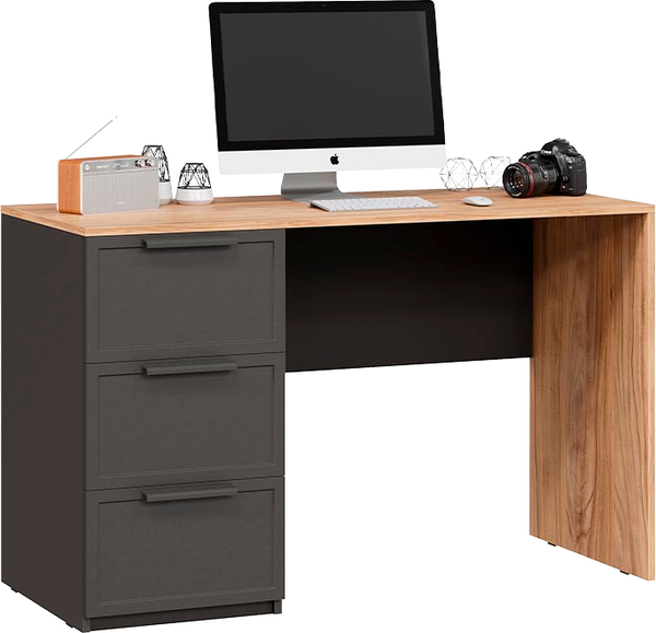 Изображение товара Письменный стол ТриЯ Стелла тип 1 (серый вулкан/фон серый/яблоня беллуно)