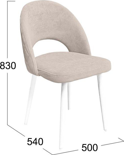 Изображение товара Стул ТриЯ Амели конус Т2 (белый муар/велюр бежевый)
