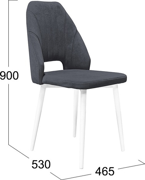 Изображение товара Стул ТриЯ Капри конус Т2 исп.2 (белый муар/велюр темно-серый)