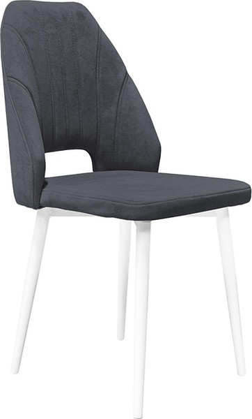 Изображение товара Стул ТриЯ Капри конус Т2 исп.2 (белый муар/велюр темно-серый)