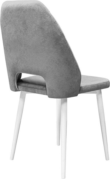 Изображение товара Стул ТриЯ Капри конус Т2 исп.2 (белый муар/велюр серый)