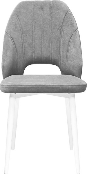 Изображение товара Стул ТриЯ Капри конус Т2 исп.2 (белый муар/велюр серый)
