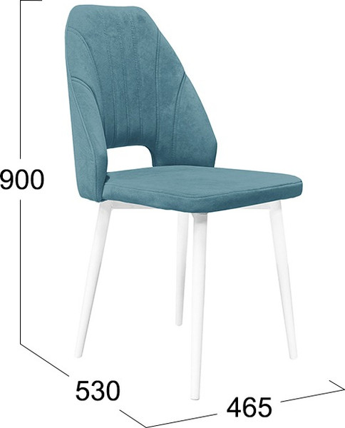Изображение товара Стул ТриЯ Капри конус Т2 исп.2 (белый муар/велюр бирюзовый)