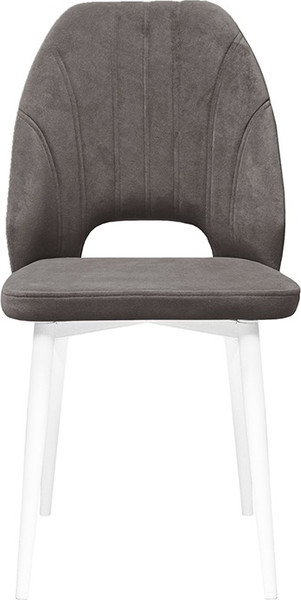 Изображение товара Стул ТриЯ Капри конус Т2 исп.2 (белый муар/велюр серо-коричневый)