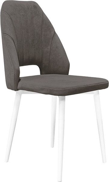 Изображение товара Стул ТриЯ Капри конус Т2 исп.2 (белый муар/велюр серо-коричневый)