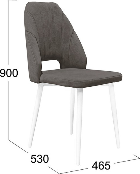 Изображение товара Стул ТриЯ Капри конус Т2 исп.2 (белый муар/велюр серо-коричневый)