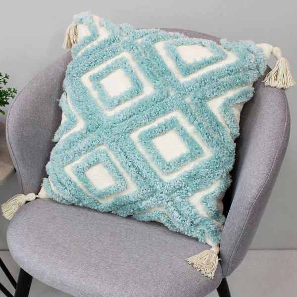 Изображение товара Наволочка декоративная MATEX Tufted / ALEX-026 (молочный/голубой)