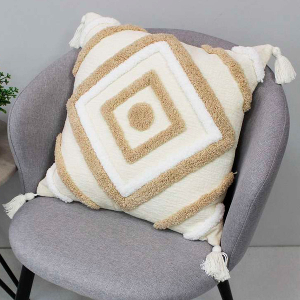 Изображение товара Наволочка декоративная MATEX Tufted / ALEX-030 (бежевый/светло-коричневый)