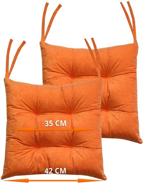Изображение товара Комплект подушек на стул MATEX Velours / 47-254 (коралловый, 2шт)