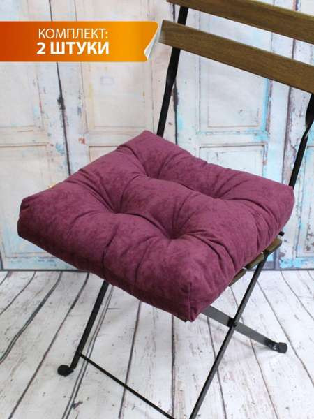 Изображение товара Комплект подушек на стул MATEX Velours / 49-555 (сливовый)