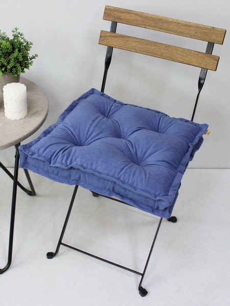 Изображение товара Подушка на стул MATEX Velours 2D / 51-039 (серо-голубой)