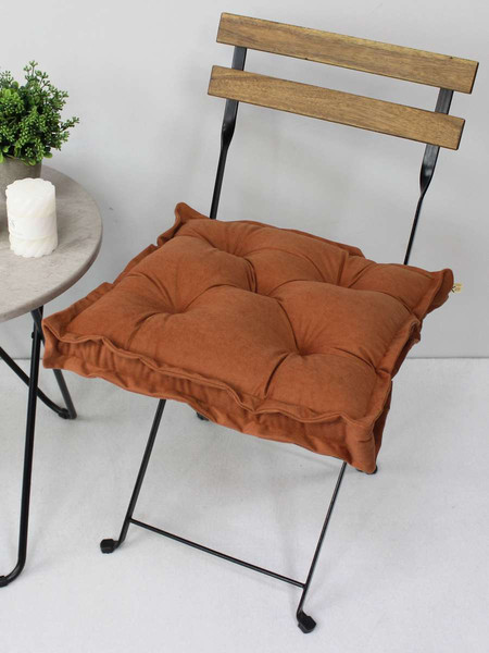 Изображение товара Подушка на стул MATEX Velours 2D / 51-114 (красно-коричневый)
