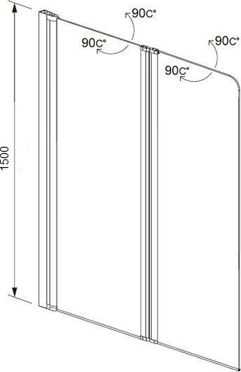 Изображение товара Стеклянная шторка для ванны Aquatek AQ DEL SBA 10015CH (хром/стекло прозрачное)