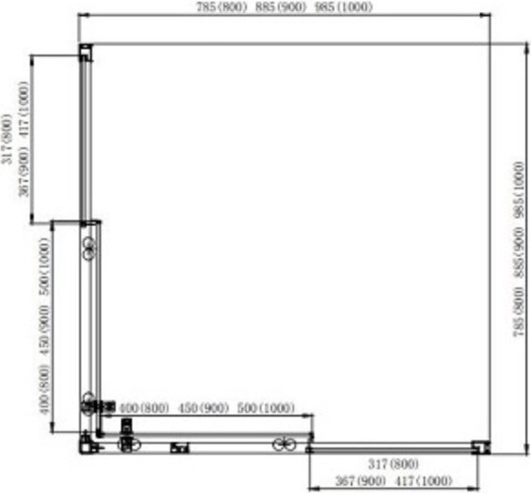 Изображение товара Душевой уголок Aquatek 100x100 / AQ ARI KV 10020CH (хром/прозрачное стекло)