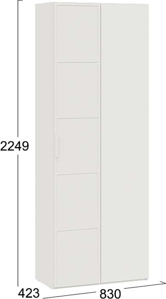 Изображение товара Шкаф ТриЯ Стелла угловой исп.2 (белый холст/белый жемчуг)