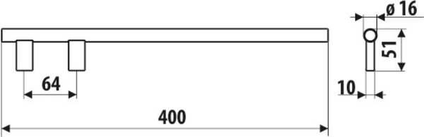 Изображение товара Крючок для ванной GAMET L 400 WA12-64-L36