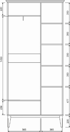Изображение товара Шкаф Гомельдрев Торино ГМ 4192-21 (белый/натуральный дуб)