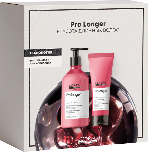 Изображение товара Набор косметики для волос L'Oreal Professionnel Pro Longer Для длинных волос Шампунь+Смываемый уход (500мл+200мл)