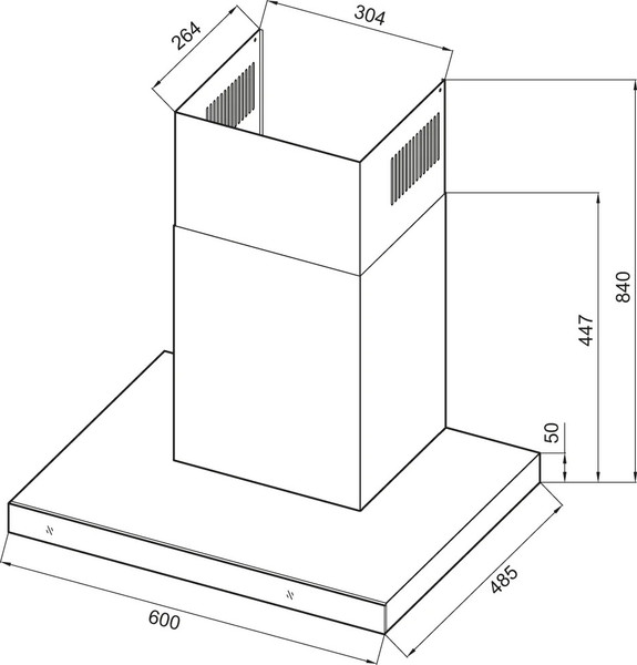 Изображение товара Вытяжка Т-образная Krona Onyx 600 Glass S / КА-00007508 (черный)