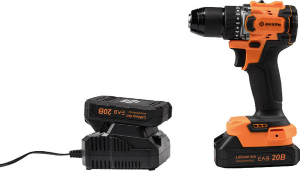 Изображение товара Аккумуляторная дрель-шуруповерт Вихрь ДА-20Л-2К/БП (72/14/67)