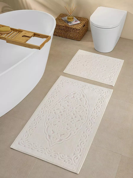 Изображение товара Набор ковриков для ванной и туалета Arya Rejoon 60x50, 60x100 (кремовый)