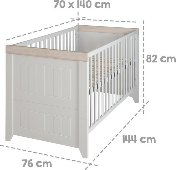 Изображение товара Детская кроватка Roba Helen 70x140 / 1911808 (белый/светло-серый)