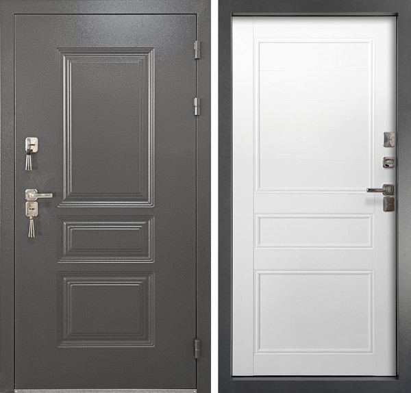 Изображение товара Входная дверь Промет Винтер-100 98x205 (правая, графит бланко)