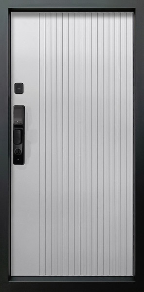 Изображение товара Входная дверь Промет Рона Смарт 86x205 (правая, бетон графит/шагрень белая/черный муар)