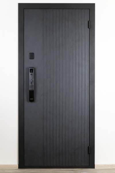 Изображение товара Входная дверь Промет Рона Смарт 86x205 (правая, бетон графит/шагрень белая/черный муар)