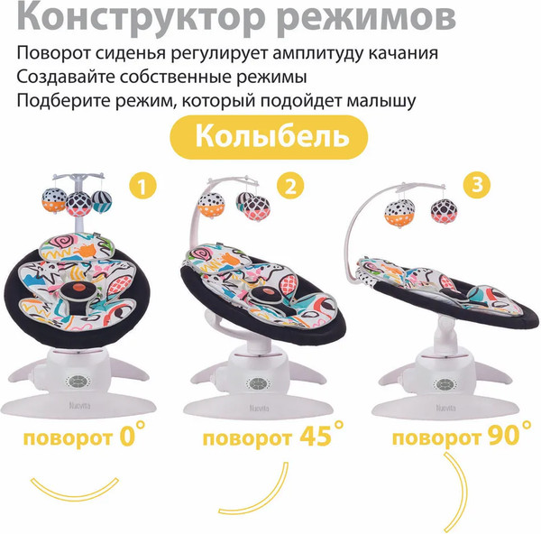 Изображение товара Детский шезлонг Nuovita Degno D1 (белый/графитно-черный)