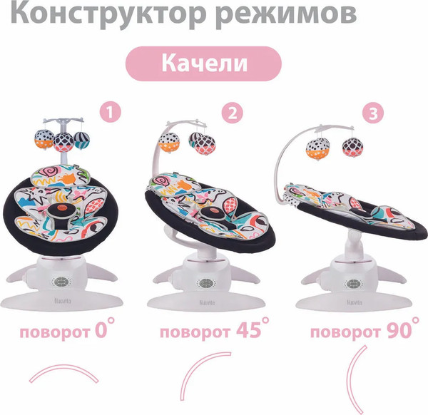 Изображение товара Детский шезлонг Nuovita Degno D1 (белый/графитно-черный)