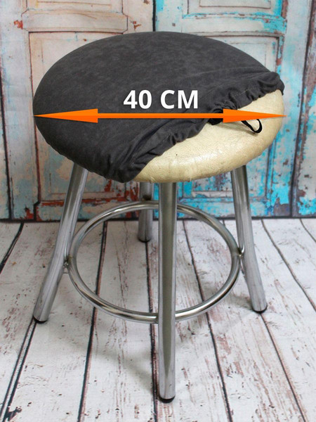 Изображение товара Чехол на табурет MATEX Velours / 45-847 (серый)