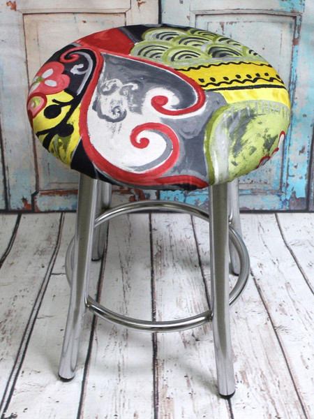 Изображение товара Чехол на табурет MATEX Concept. Line. Театр / 51-510 (серый/оливковый/красный)