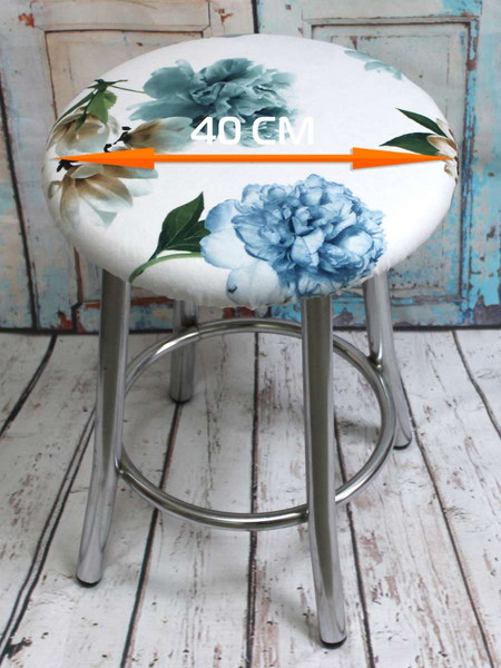 Изображение товара Чехол на табурет MATEX Concept. Line. Бирюзовые Пионы / 51-756 (бирюзовый/белый)