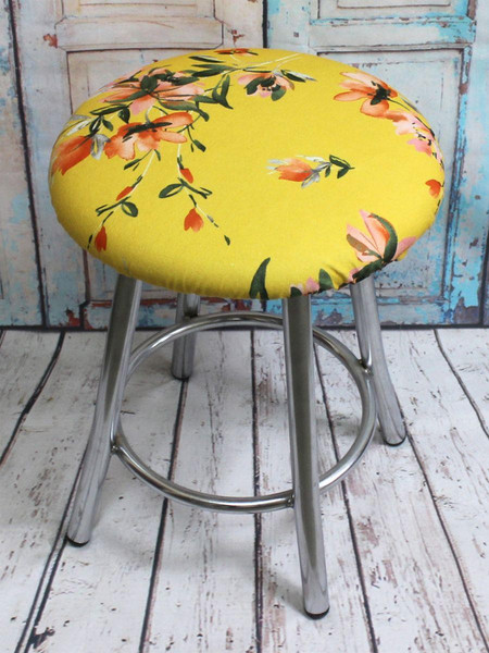 Изображение товара Чехол на табурет MATEX Concept. Line. Цветы на желтом / 51-831 (желтый/розовый/зеленый)