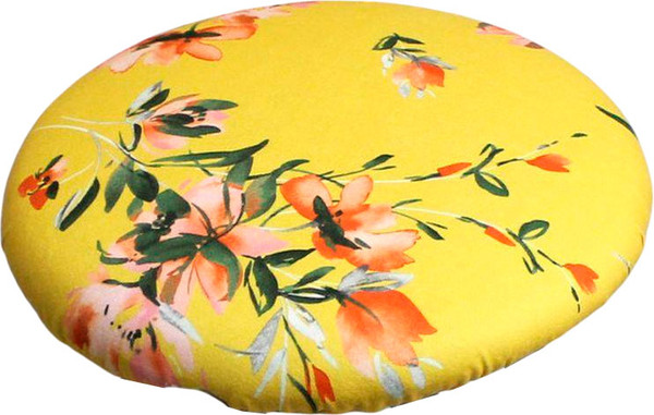 Изображение товара Чехол на табурет MATEX Concept. Line. Цветы на желтом / 51-831 (желтый/розовый/зеленый)