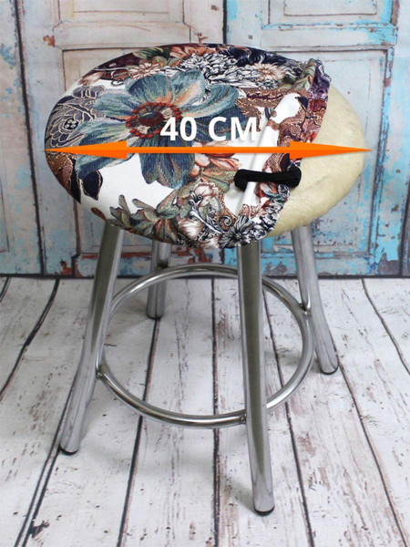 Изображение товара Чехол на табурет MATEX Concept. Line. Гобелен 2 / 51-848 (белый/бирюзовый/синий)