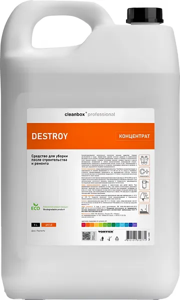 Изображение товара Очиститель CleanBox Destroy для уборки после строительства и ремонта (5л)