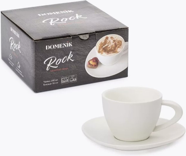 Изображение товара Чашка с блюдцем Domenik Rock White DM8016