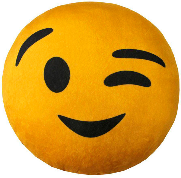 Изображение товара Подушка для автомобиля MATEX Emoji. Smile, Подмигивание / 26-815 (желтый/черный)