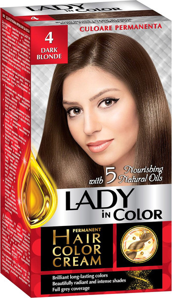 Изображение товара Крем-краска для волос Lady In Color тон 4 Темно-русый